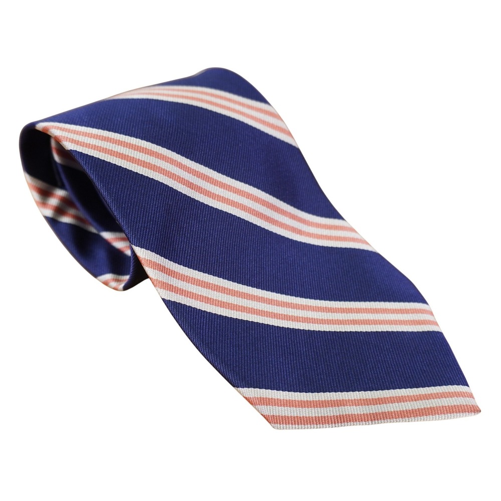 Brooks Brothers Tie Blue Pink Striped Pure Silk 346 USA Made Preppy